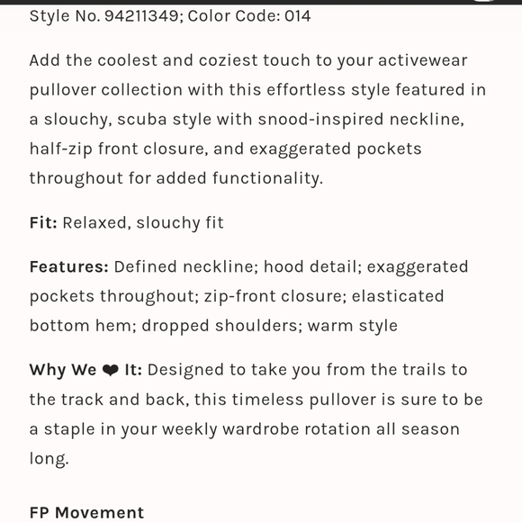 FP Movement Free People Wild and Free Pullover size L color is Cashmere / Cream - Picture 8 of 17